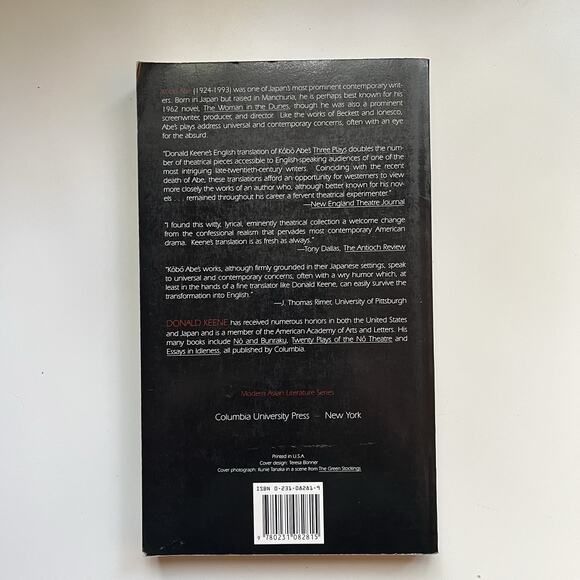 Three Plays by Kobo Abe Paperback Book Donald Keene 1993 Columbia Press Rare - Picture 3 of 8